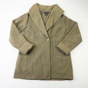 Mercer & Madison Cardigan Coat Women Small Olive Green Button Winter Layering
